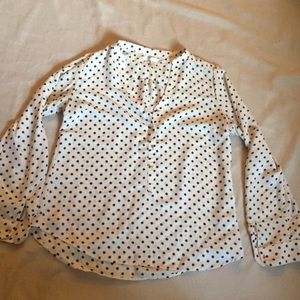 Polka dot half button down